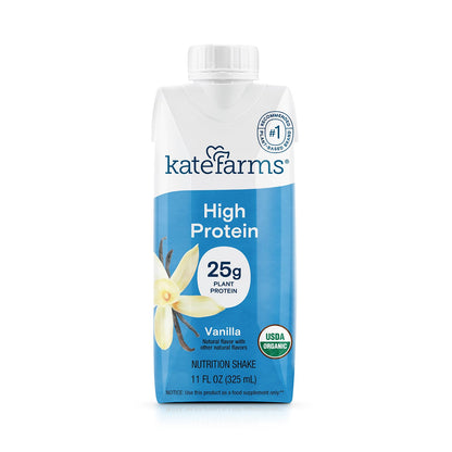 KATE FARMS Organic High Protein Chocolate Shake, 25g Protein, 12 Pack