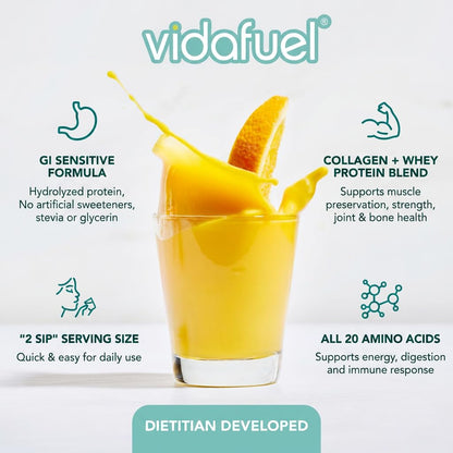 VIDAFUEL Wellness Protein Shot, Citrus Burst, 20g Protein, 12 Pk