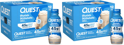 Quest Nutrition Strawberry Protein Shake, 45g Protein, 2g Sugar, 12 Count