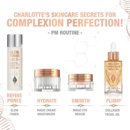 Charlotte Tilbury Glow Face Toner - Exfoliating Toner for Oily Skin - Helps to Reduce The Appearance of Pores, Hydrate & Plump Skin - Delicately Scented with Rose & Lemon