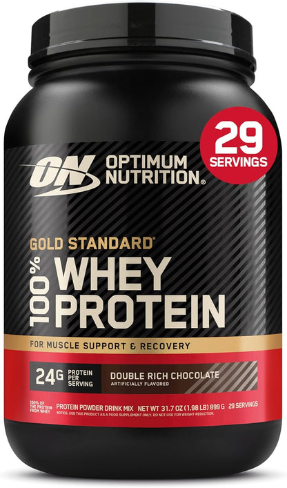 Optimum Nutrition Gold Standard Whey Protein, Double Rich Chocolate, 2 LB