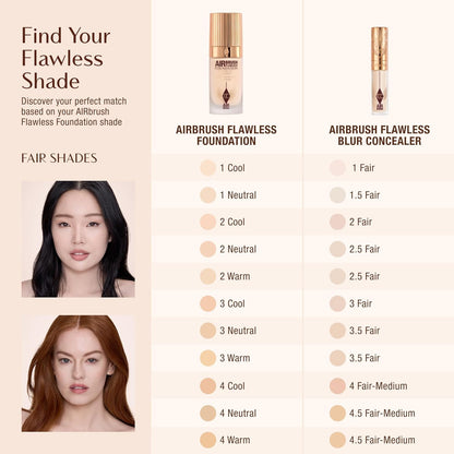 Charlotte Tilbury AIRbrush Flawless Blur Concealer - Longwear Concealer for Dark Circles, Blemishes, Redness & More - Hydrating, Crease-Proof & Full Coverage with a Natural Matte Finish