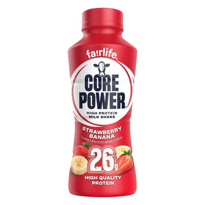 Core Power Fairlife 26g Protein Milk Shakes, Ready To Drink for Workout Recovery, Strawberry Banana, 14 Fl Oz (Pack of 12)