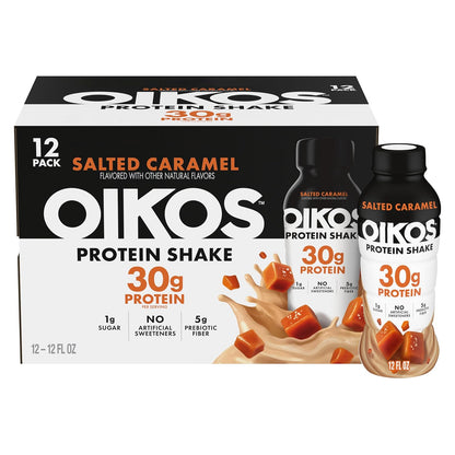 Oikos Protein Shake, Salted Caramel, 30g Protein, 12 fl oz, 12 Count