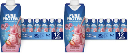 Pure Protein Chocolate Protein Shake, 30g Complete Protein, Ready to Drink and Keto-Friendly, Vitamins A, C, D, and E plus Zinc to Support Immune Health, 11oz Bottles, 12 Pack