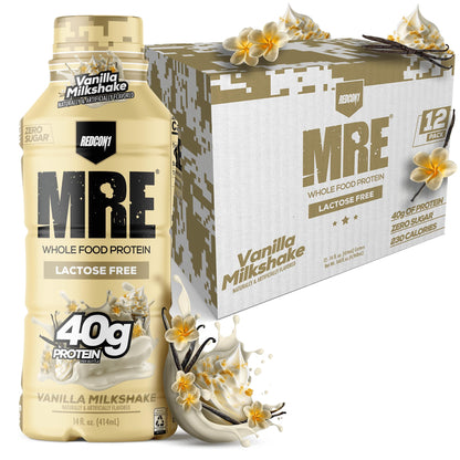 REDCON1 MRE RTD Protein Shake | Milk Chocolate | Lactose Free, 40g Protein - 12 Pack, 14 oz