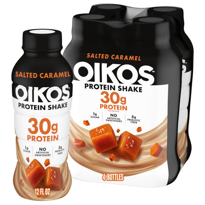 Oikos Protein Shake, Salted Caramel, 30g Protein, 12 fl oz, 12 Count