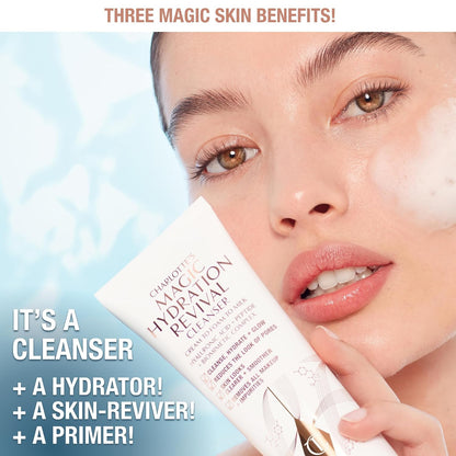 Charlotte Tilbury Magic Hydration Revival Facial Cleanser - Gentle, Foaming Face Wash to Hydrate, Revive & Prime Skin - Helps Reduce the Appearance of Pores While Removing Makeup & Impurities